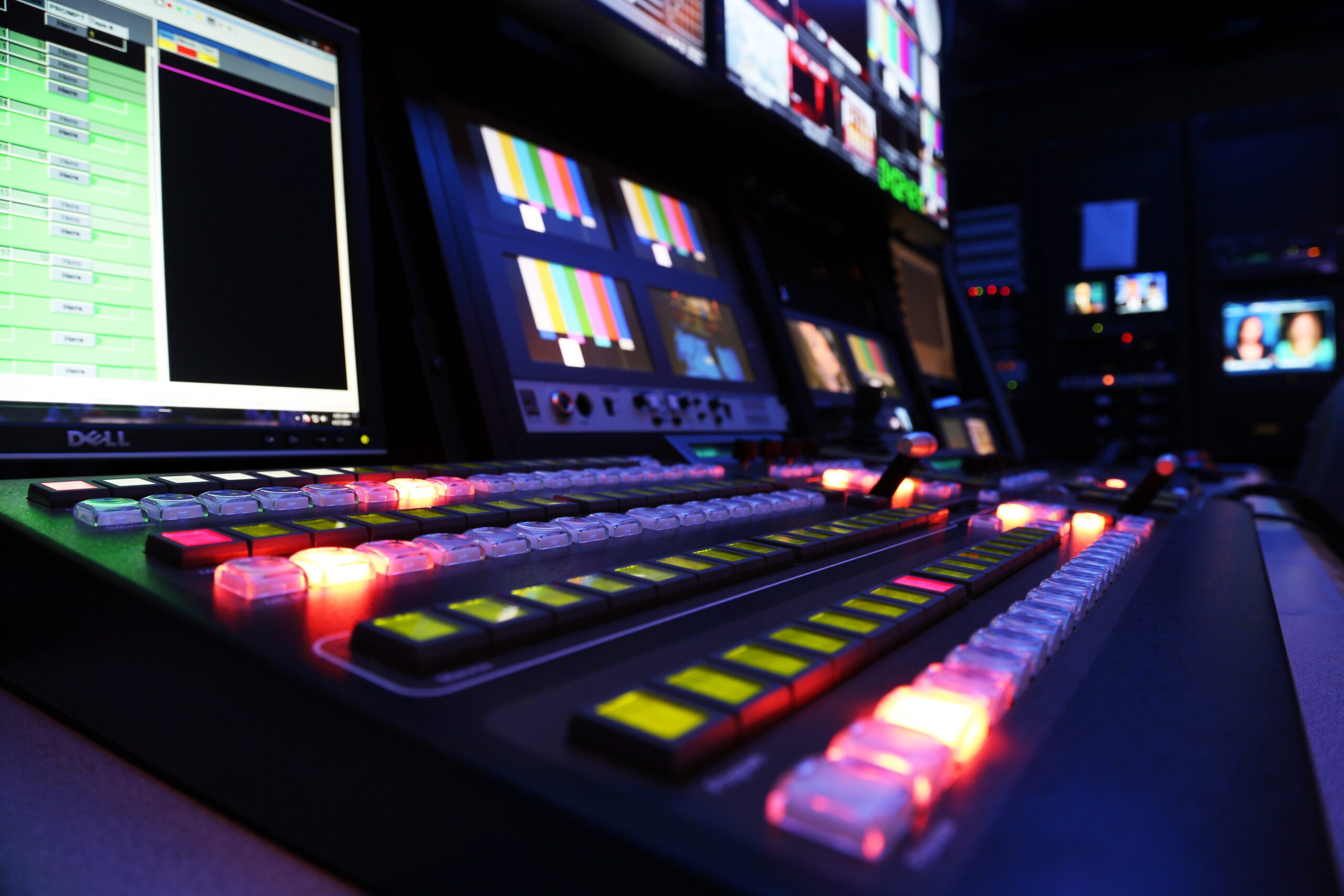 TV Production Switcher in Control Room